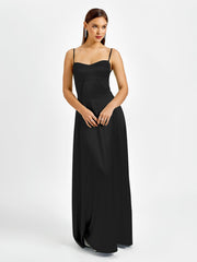 Crisscross Back Satin Maxi Dress | Bridesmaid Dress